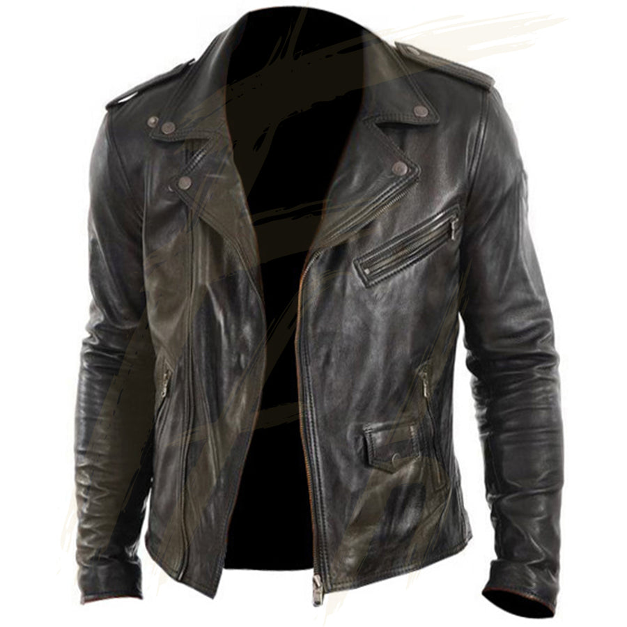 Stylo Black Designer Leather Jacket for men